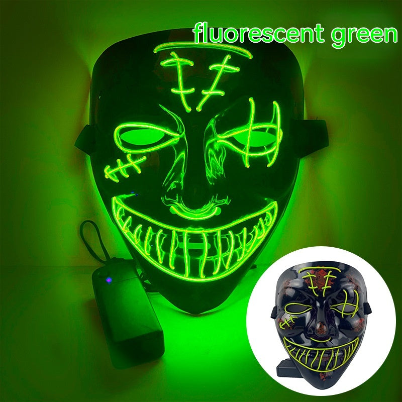 LED Halloween Mask Luminous Party Mask with V-Shaped Pirate Eye Design