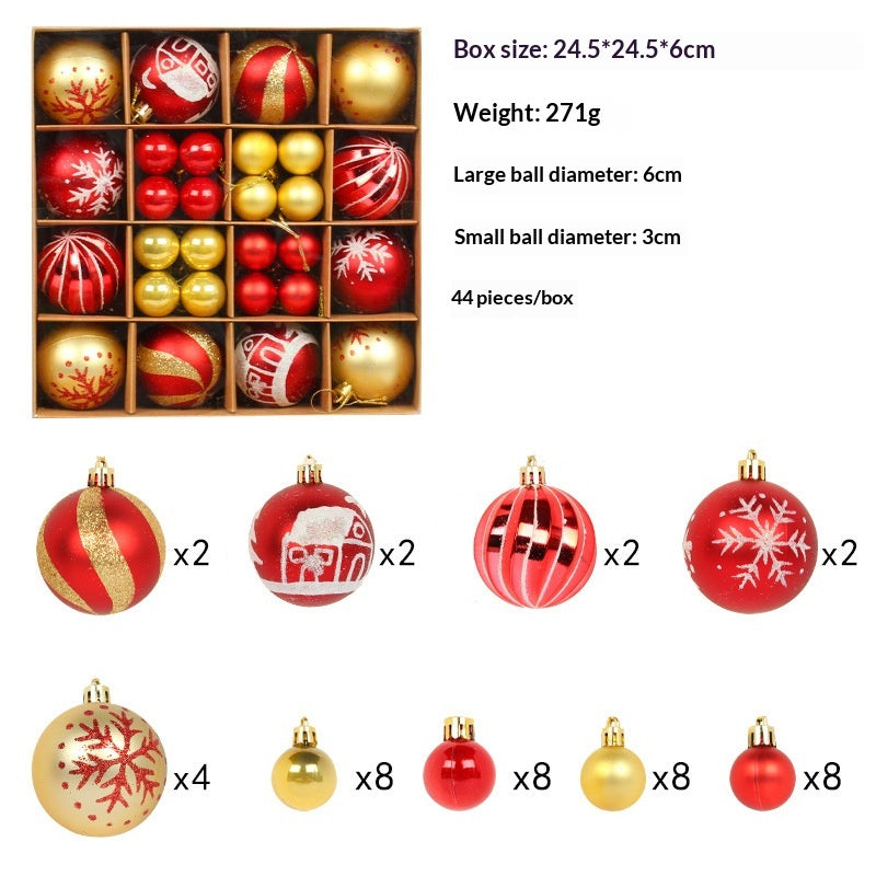 Christmas Tree Hanging Ornaments Set - Assorted Holiday Ball Decorations