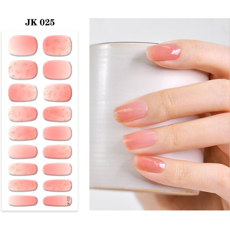 Waterproof Nail Sticker Set - Durable Semi-Baked UV Gel Art for Nails