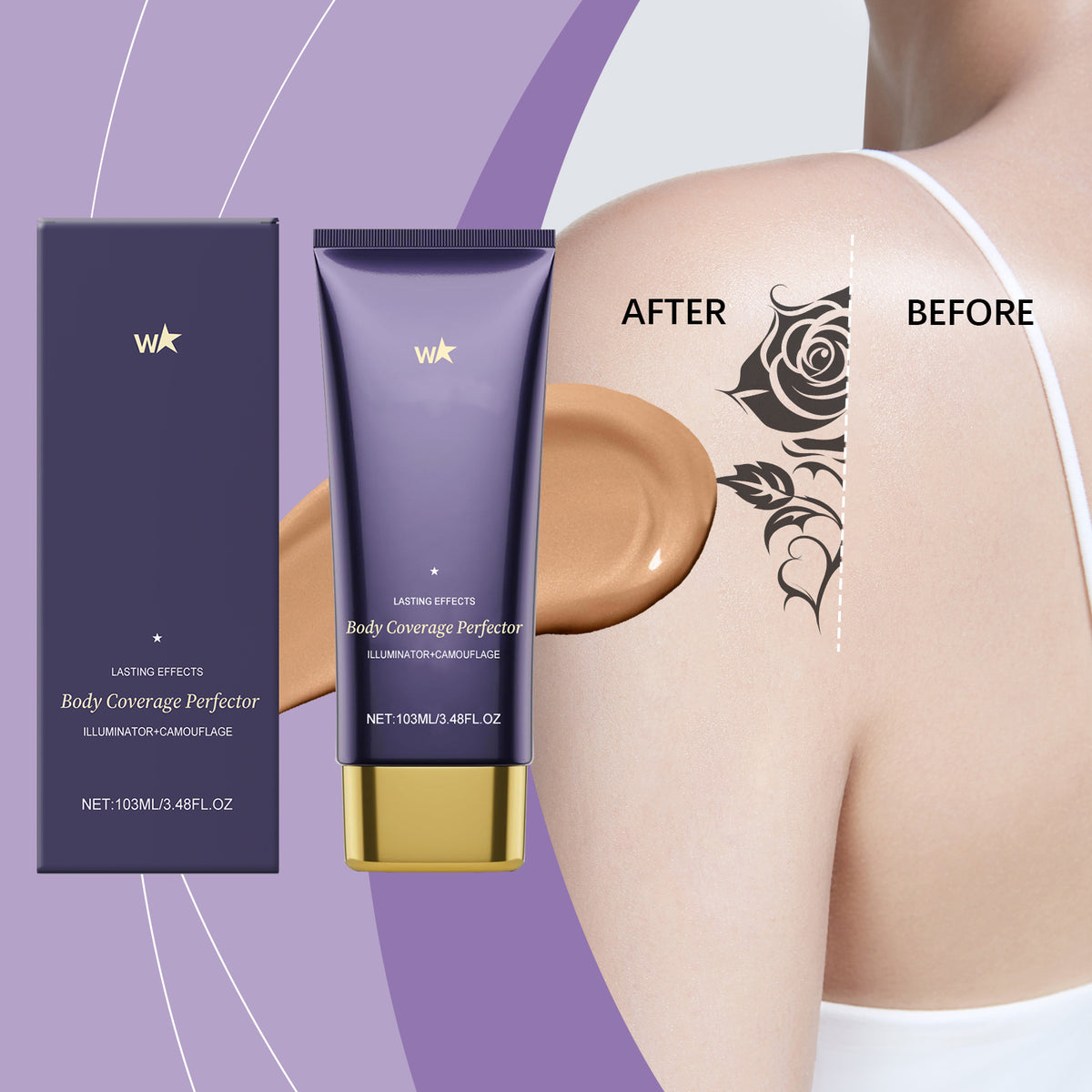 Body Concealer Repair Cream - Long-Lasting Moisturizer & Blemish Cover 103ml