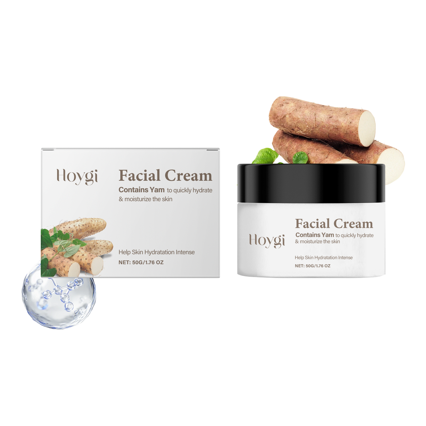 Wild Yam Root Facial Moisturizer with Snail Secretion - Hydrating Face Cream