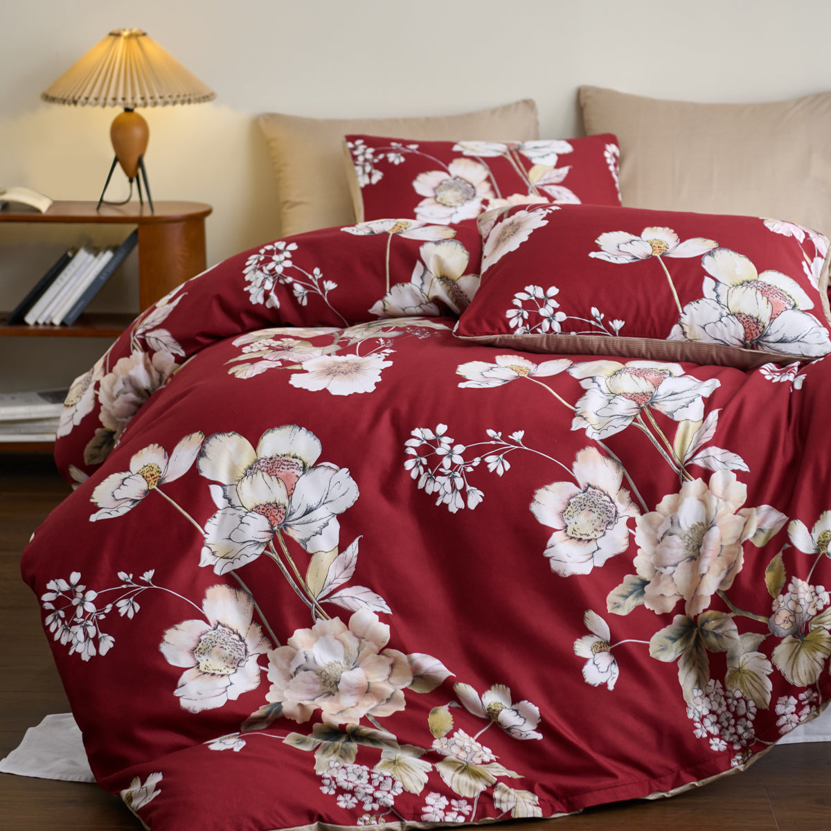 Cross Border Floral Print Duvet Cover Set - Elegant Breathable Bedding