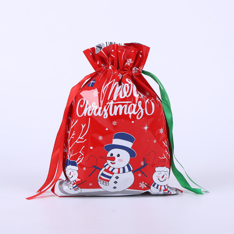 Festive Aluminum Foil Gift Bags for Christmas & New Year Party Packaging
