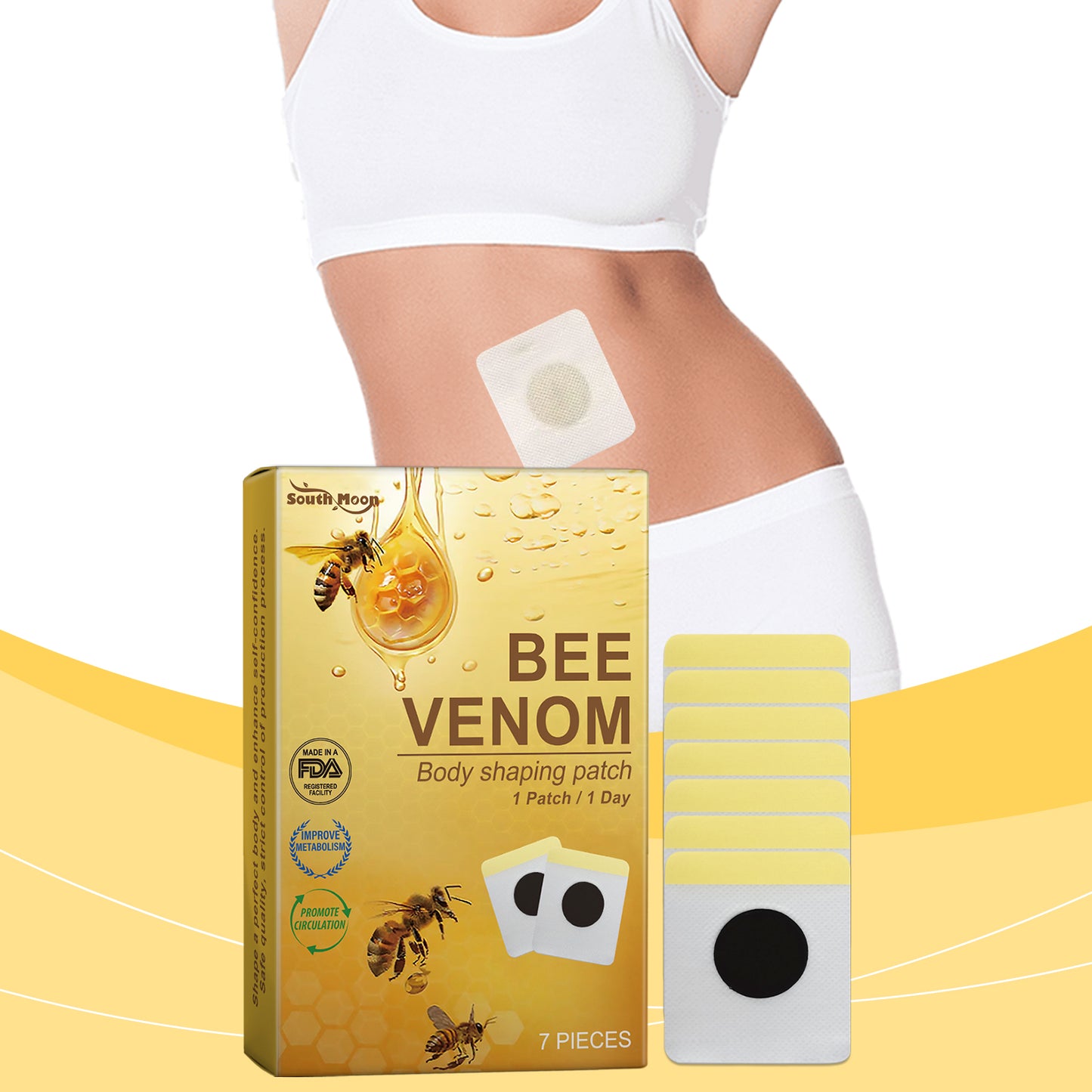Bee Venom Body Shaping Patches - 7 Piece Firming & Skin Toning Set