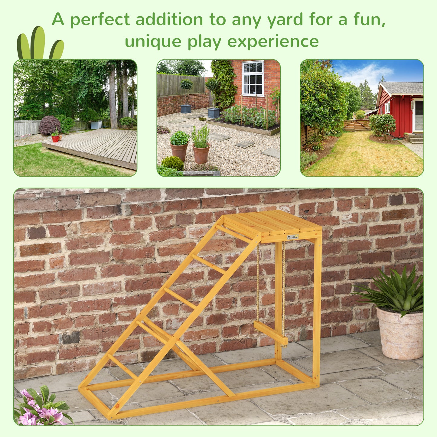 Chicken Activity Play Set with Perches & Ladder - Yellow, 1040x495x140mm