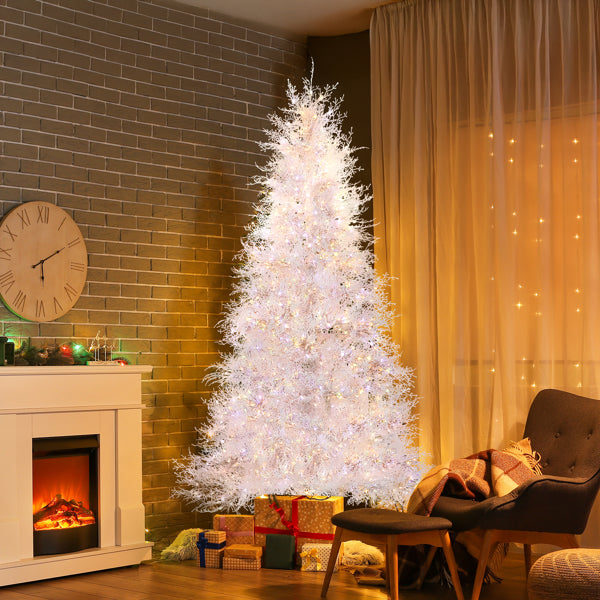 7 FT White Artificial Christmas Tree with 400 Lights & 3 Modes