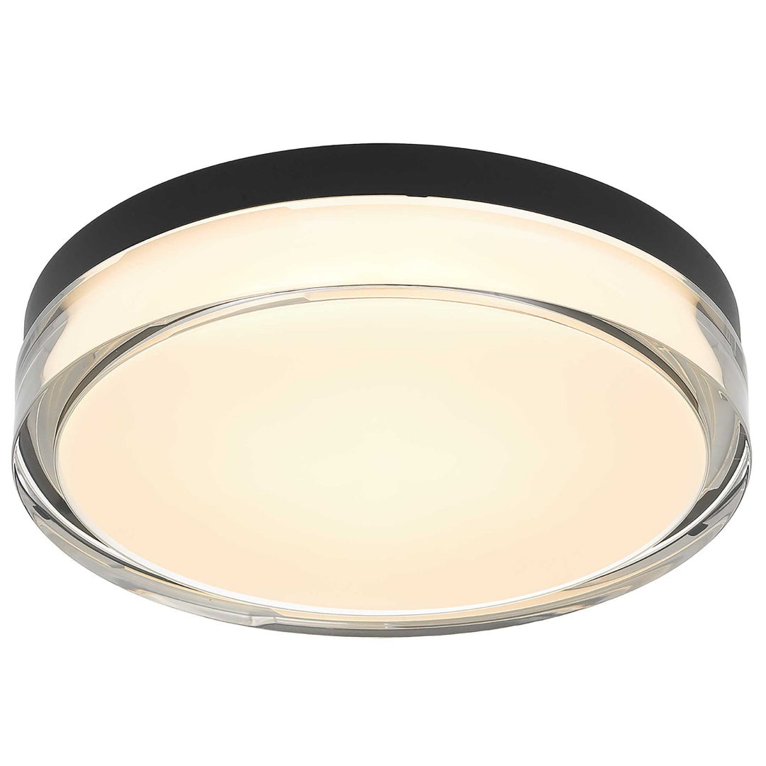 12-Inch Black Integrated LED Flush Mount Light Fixture