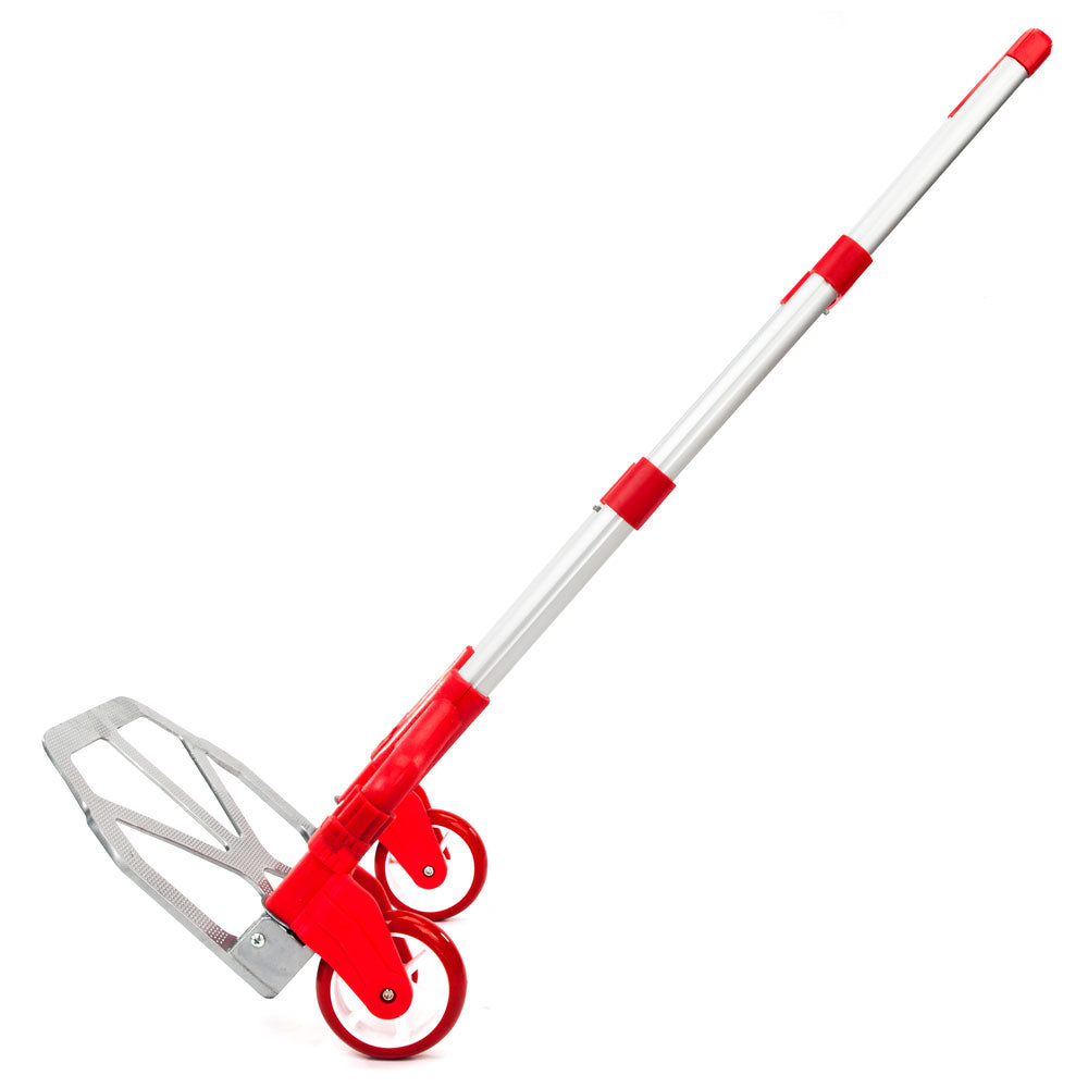 Foldable Aluminum Hand Truck with 165 lbs Capacity - Red Portable Trolley