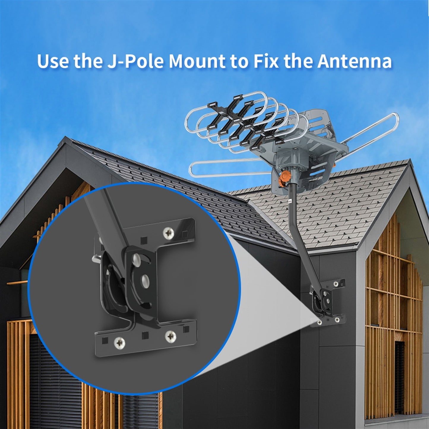 Outdoor Antenna 360° Rotation No Bracket UV Dual-Band Signal Receiver