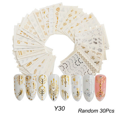 Colorful Butterfly Fruit Lace Nail Watermark Stickers - Assorted Designs