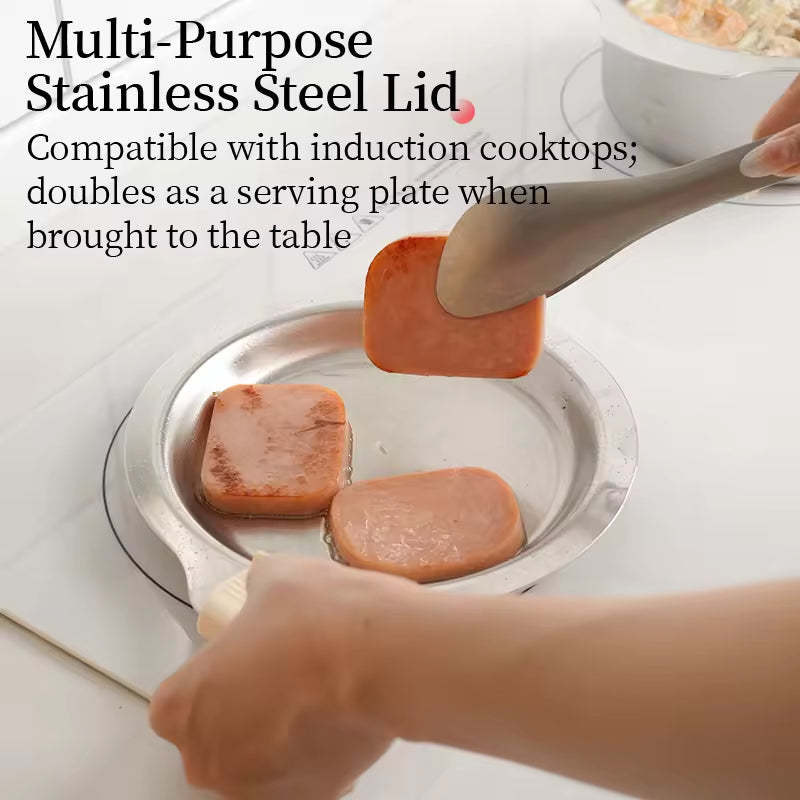 Stainless Steel Cookware Set with Multifunctional Lids - 16cm, 18cm, 20cm