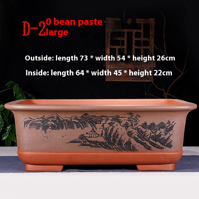 Rectangular Non-Porous Rockery for Bonsai Trees Garden Decor