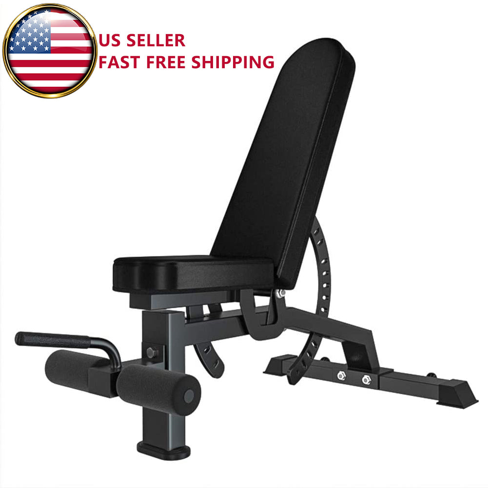 Adjustable Weight Bench for Full Body Workout - Black