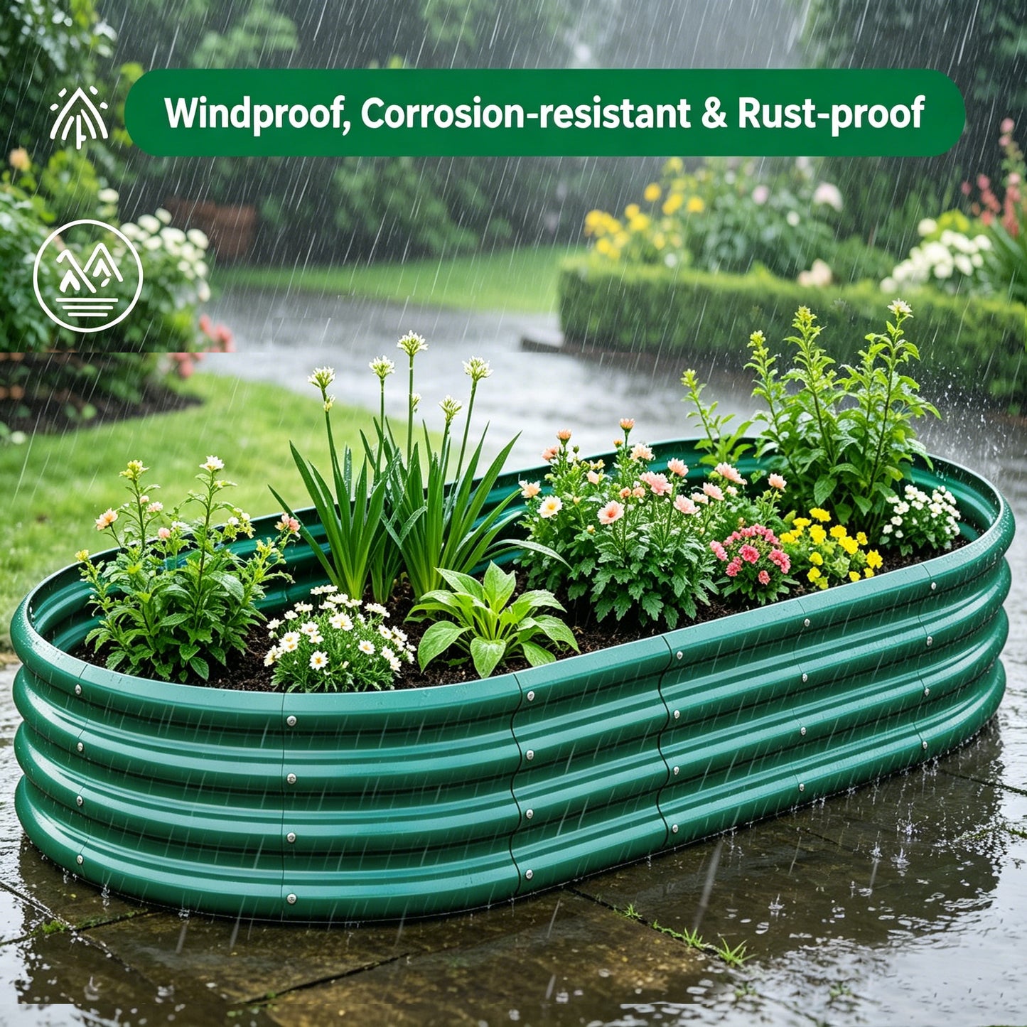 Galvanized Raised Garden Bed 6x3x1ft - Heavy Duty Metal Planter Box