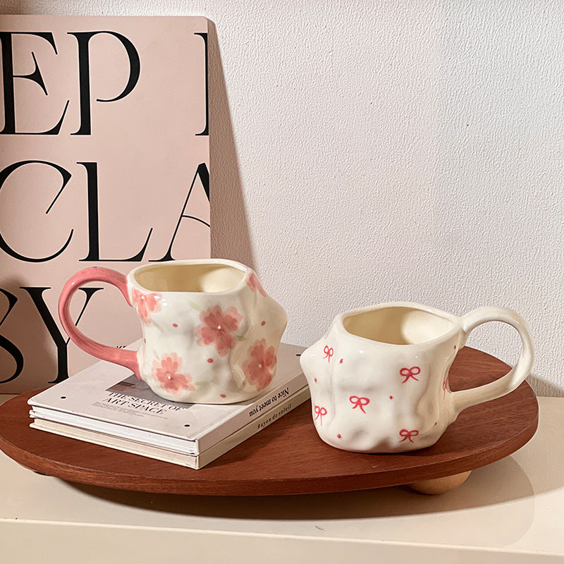 Large Capacity Hand-Painted Ceramic Mug - Heat-Resistant Drinkware