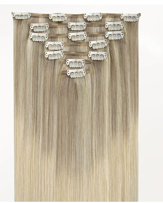 Seven-Piece Human Hair Wig Set for Women - Multiple Colors & Lengths