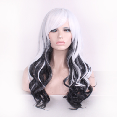 Big Wavy Curly Multicolor Cosplay Wig for Women - Synthetic Hair