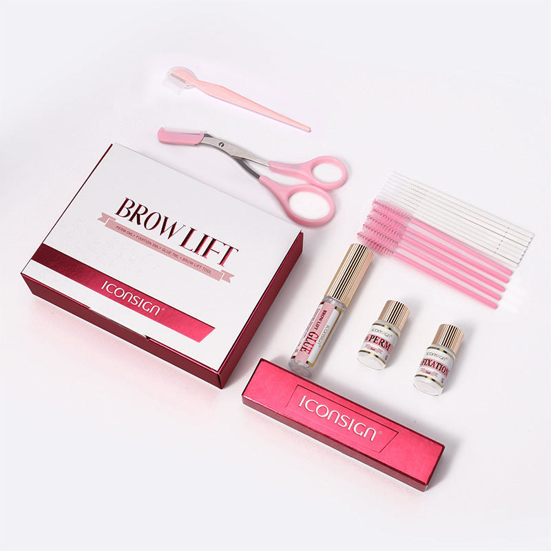 Pink Eyebrow Perm Kit for Keratosis - Quick Ironing Set