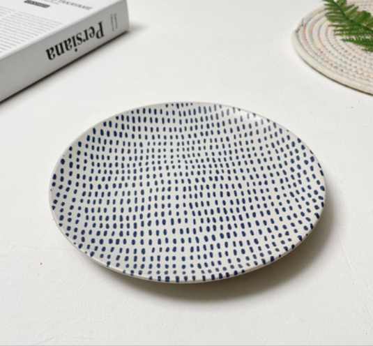 8-Inch Ceramic Plate Set for Kitchen Storage - Multiple Styles