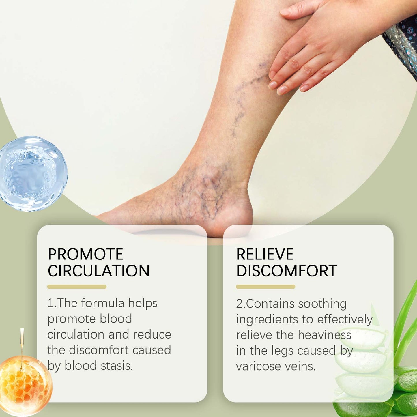 Leg Care Massage Cream - Soothing Relief for Varicose Veins