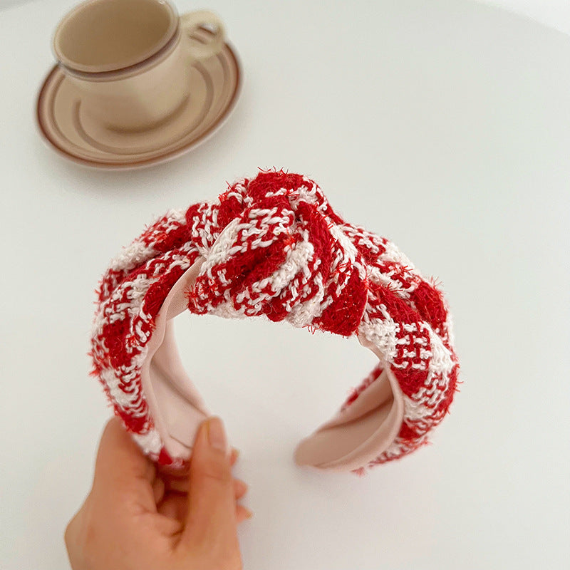 Wide Brim Hair Accessory with Knot Design - Multiple Colors