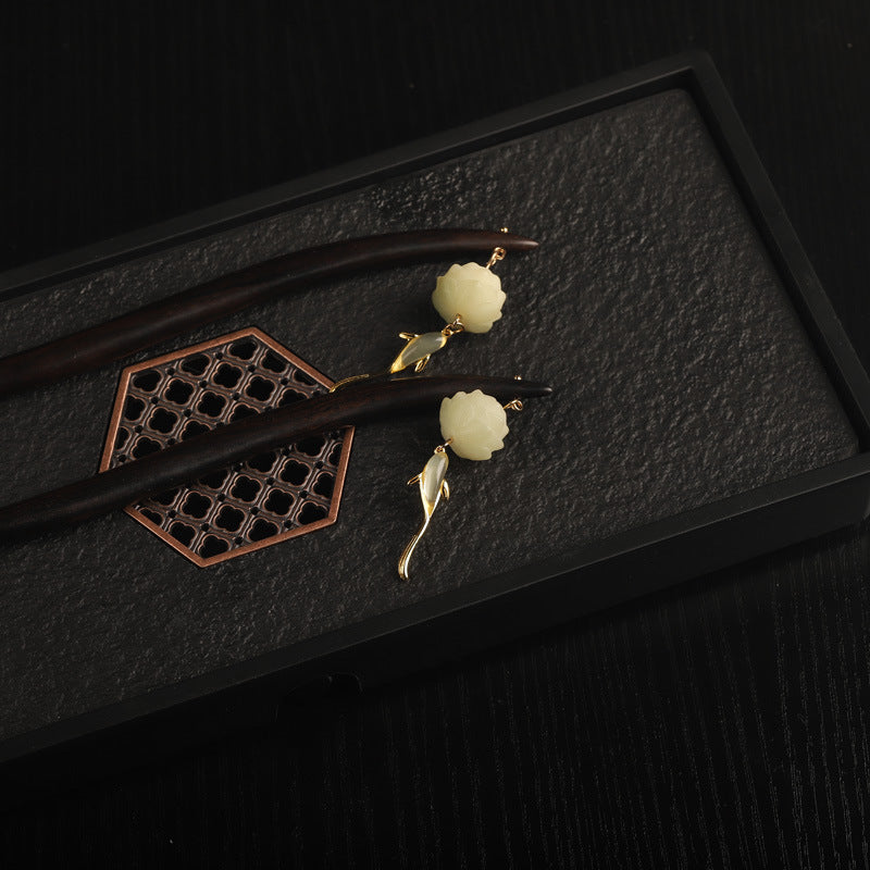 Vintage Wood Hairpin Linden Blossom