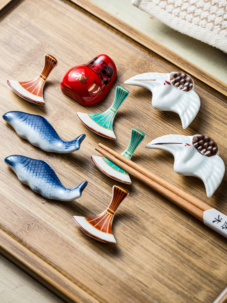 Multifunctional Ceramic Chopstick Rest Set for Kitchen Dining - Household