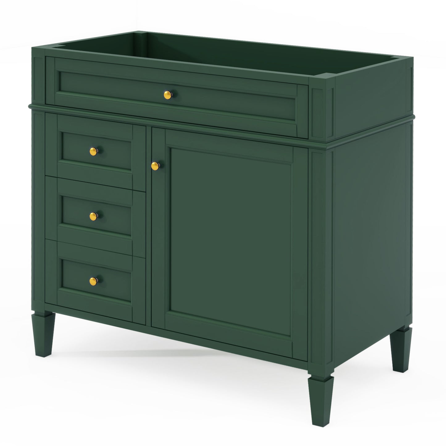36'' Modern Bathroom Vanity Cabinet - Green, 3 Drawers