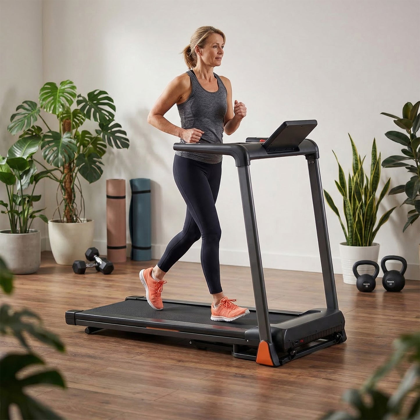 Folding Treadmill - 3.5 HP, 330 lbs Capacity, LED Display