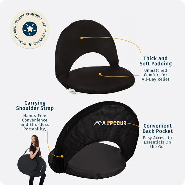 Reclining Stadium Seat - Waterproof, 6-Position Comfort