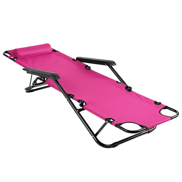 Portable Folding Reclining Chair - Pink