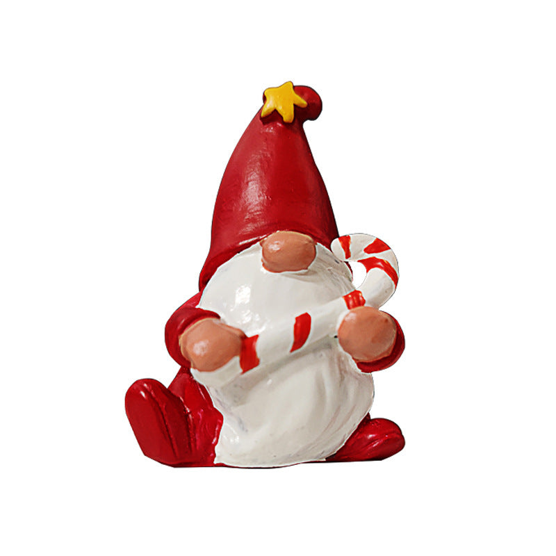 Resin Christmas Ornaments Set - Santa Claus Holiday Decor, Small Decorative Figurines
