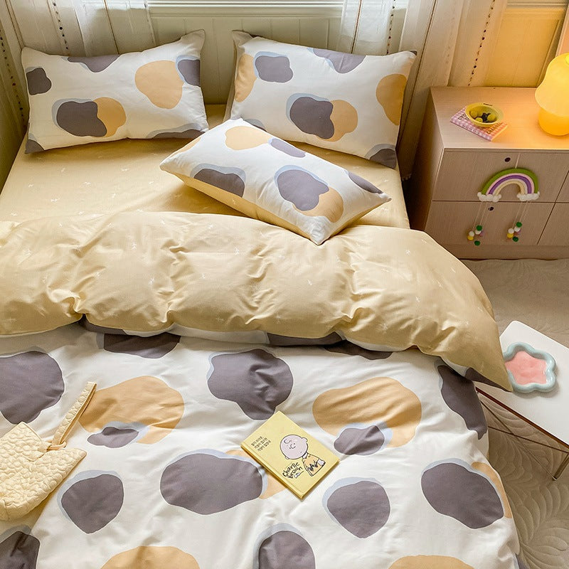 Printed Cartoon Girl Cotton Bed Quilt Cover Set - Multiple Sizes & Styles