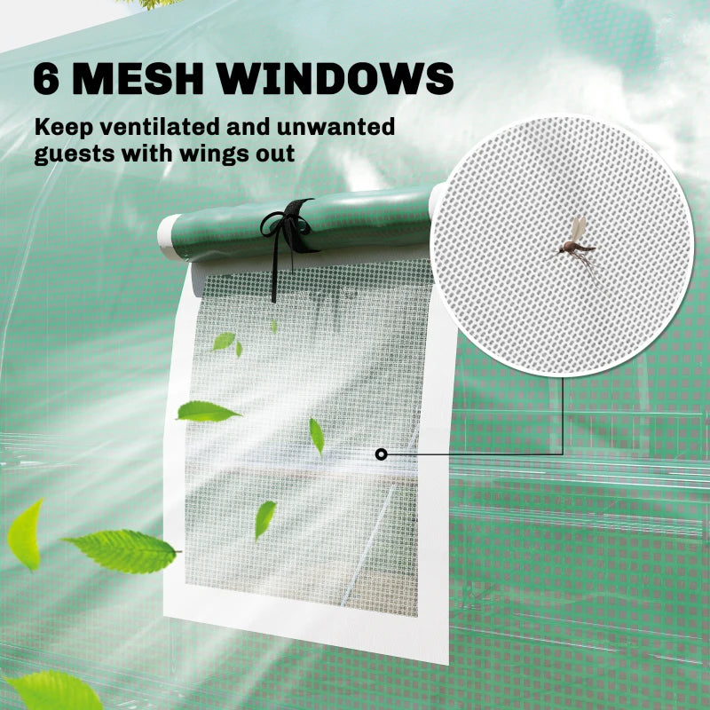 Walk-In Greenhouse with Shelves - Outdoor Plant Hot House