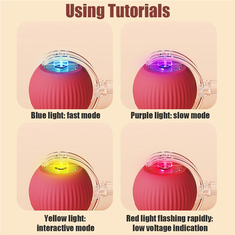 Interactive Rolling Cat Toy Ball - Self-Rotating Silicone Pet Playball