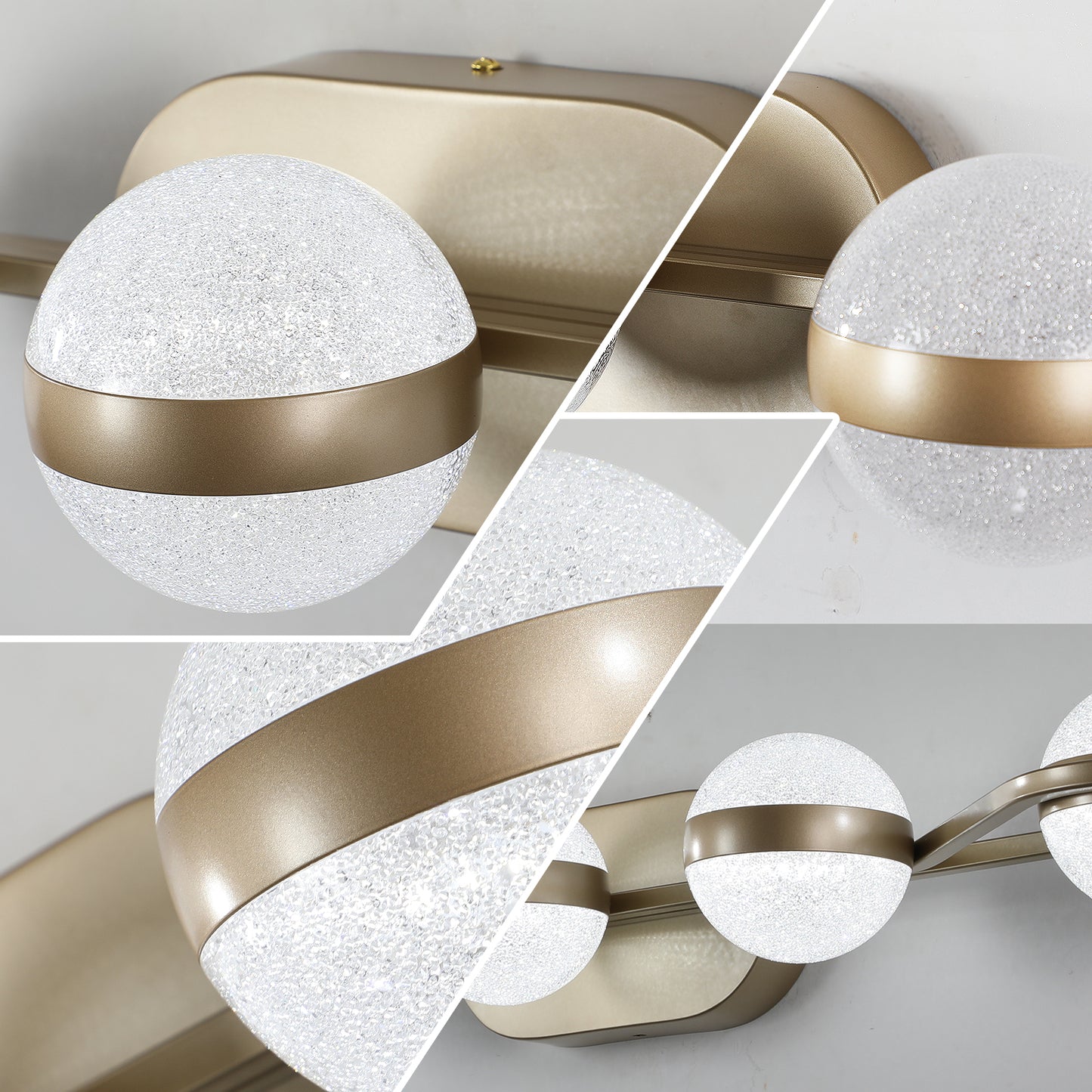 Modern Bathroom Vanity Light Fixture - 5 Bulb Crystal Shades