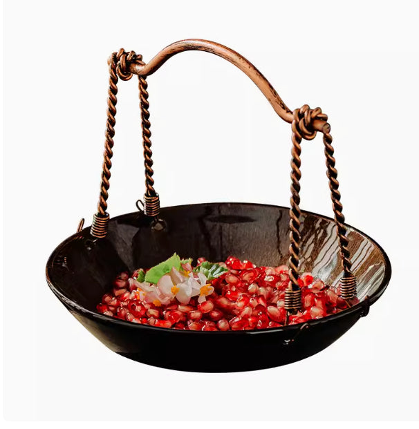 Japanese-Style Ceramic Handle Plate - Round Kitchen Serving Dish