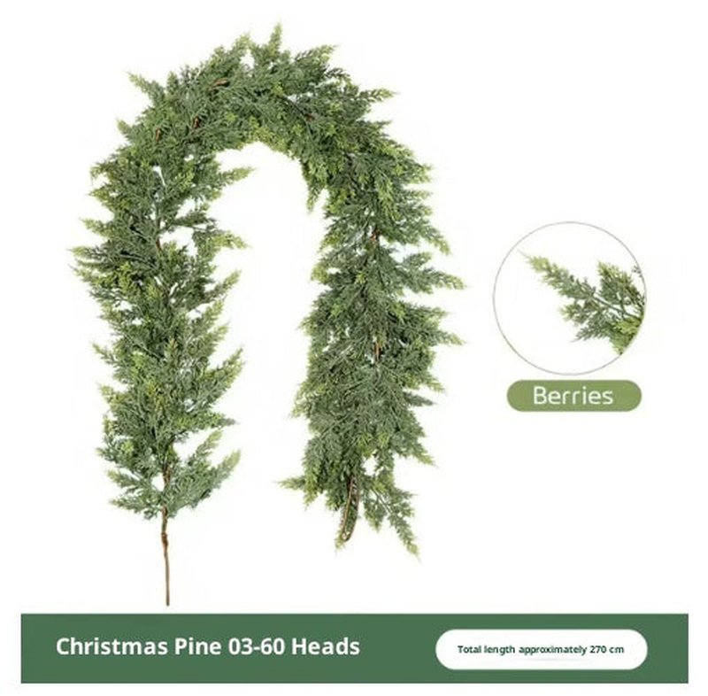 Thickened Cedar Rattan Christmas Decorations Pine and Cypress Set