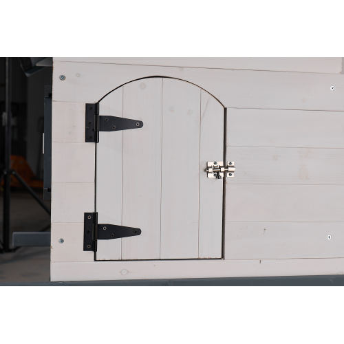 53-Inch Wooden Outdoor Indoor Chicken Coop & Rabbit Hutch with Roof, Stairs & Removable Tray