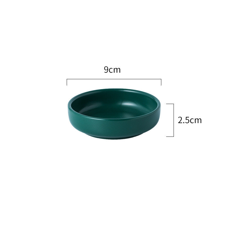 Ceramic Seasoning Plate Household Tableware - Multiple Colors