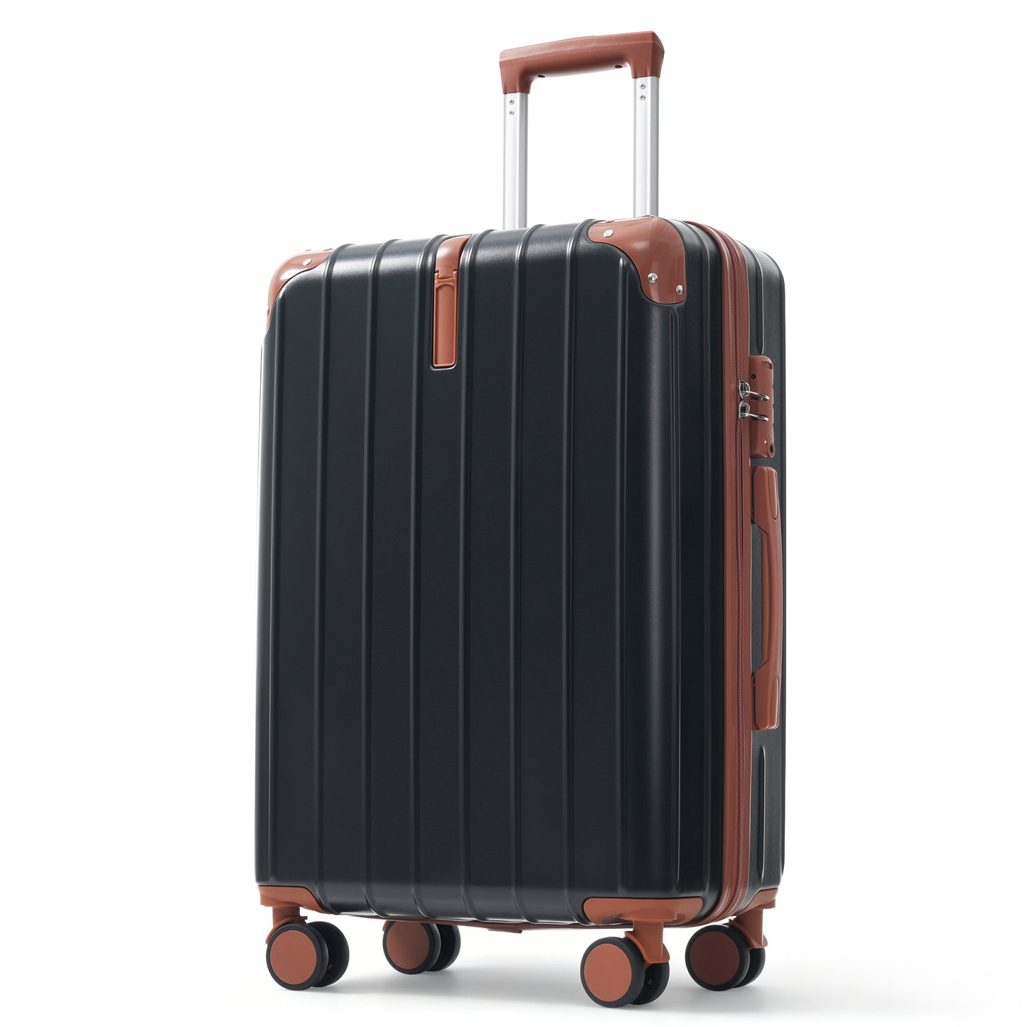 Premium ABS Travel Luggage Set - 3-Piece Suitcase with TSA Lock & 360° Spinner Wheels - Black