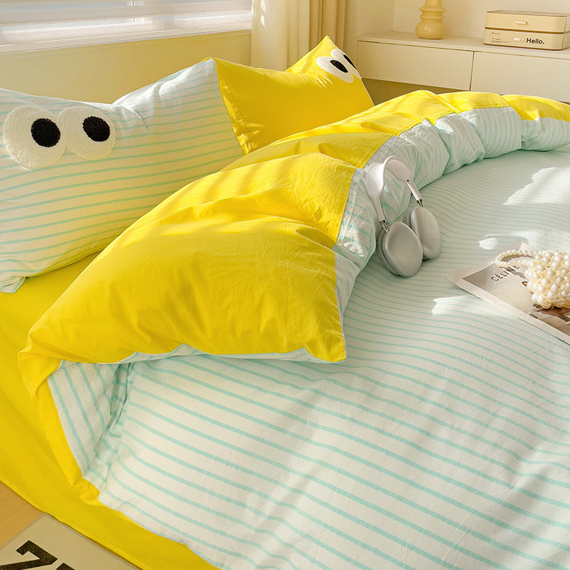 Four-Piece Bedding Set with Duvet Cover and Pillowcases – Multiple Sizes & Patterns