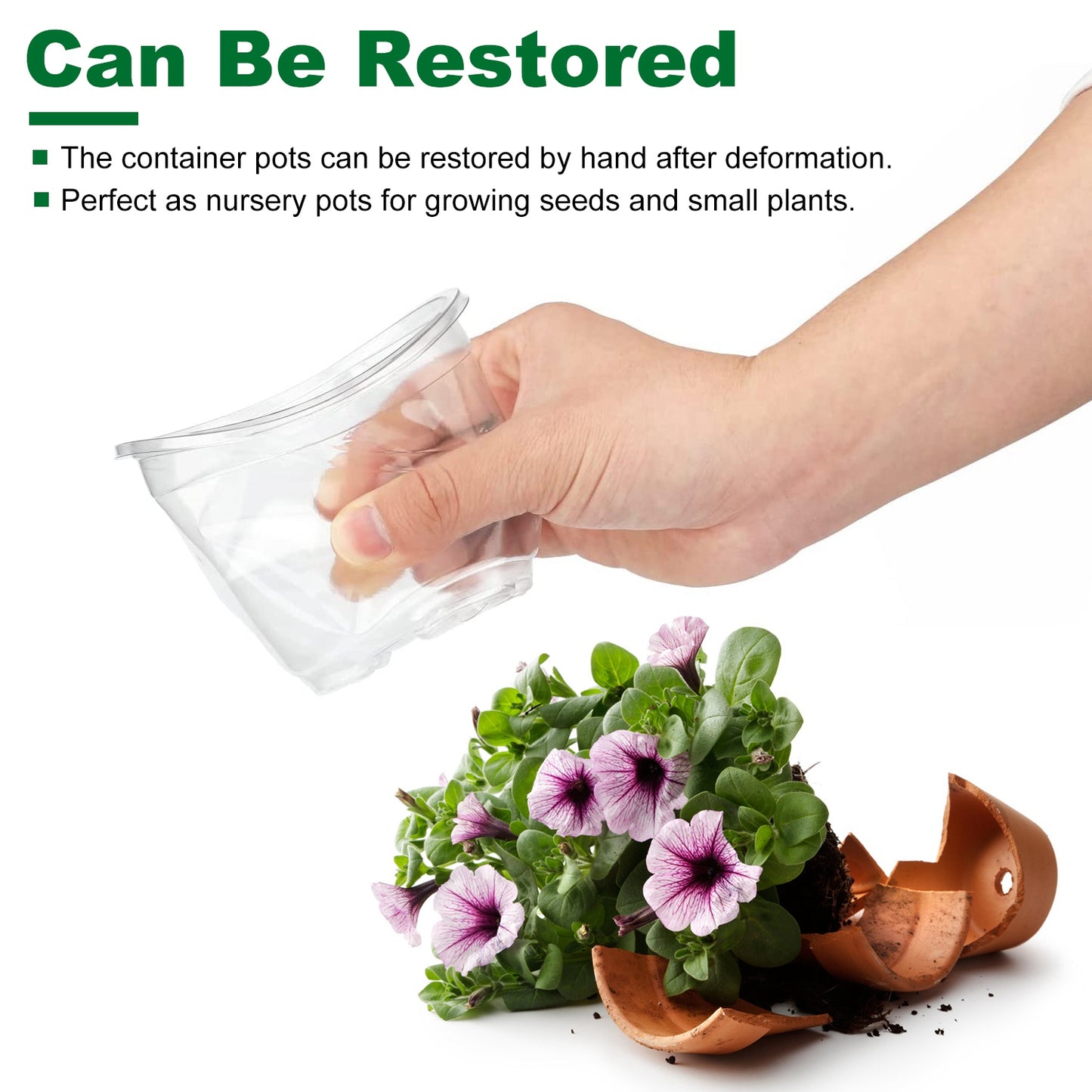 30 Pack Plant Nursery Pots with Humidity Domes and Drainage Holes