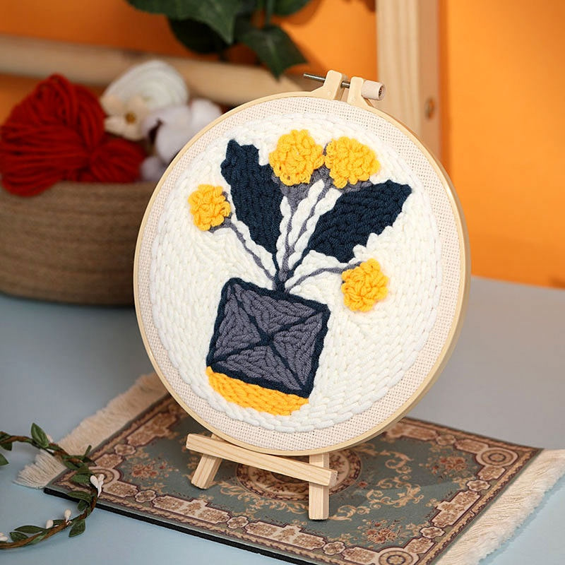 Flower and Grass Stamp Material Pack for Embroidery Crafts - Handmade