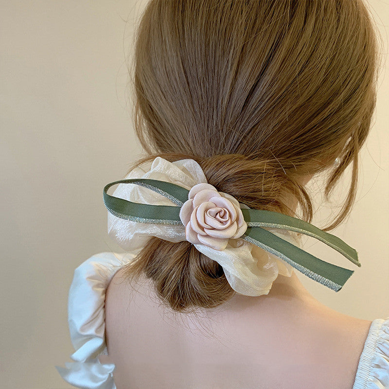 Ribbon Hair Tie - Camellia Design