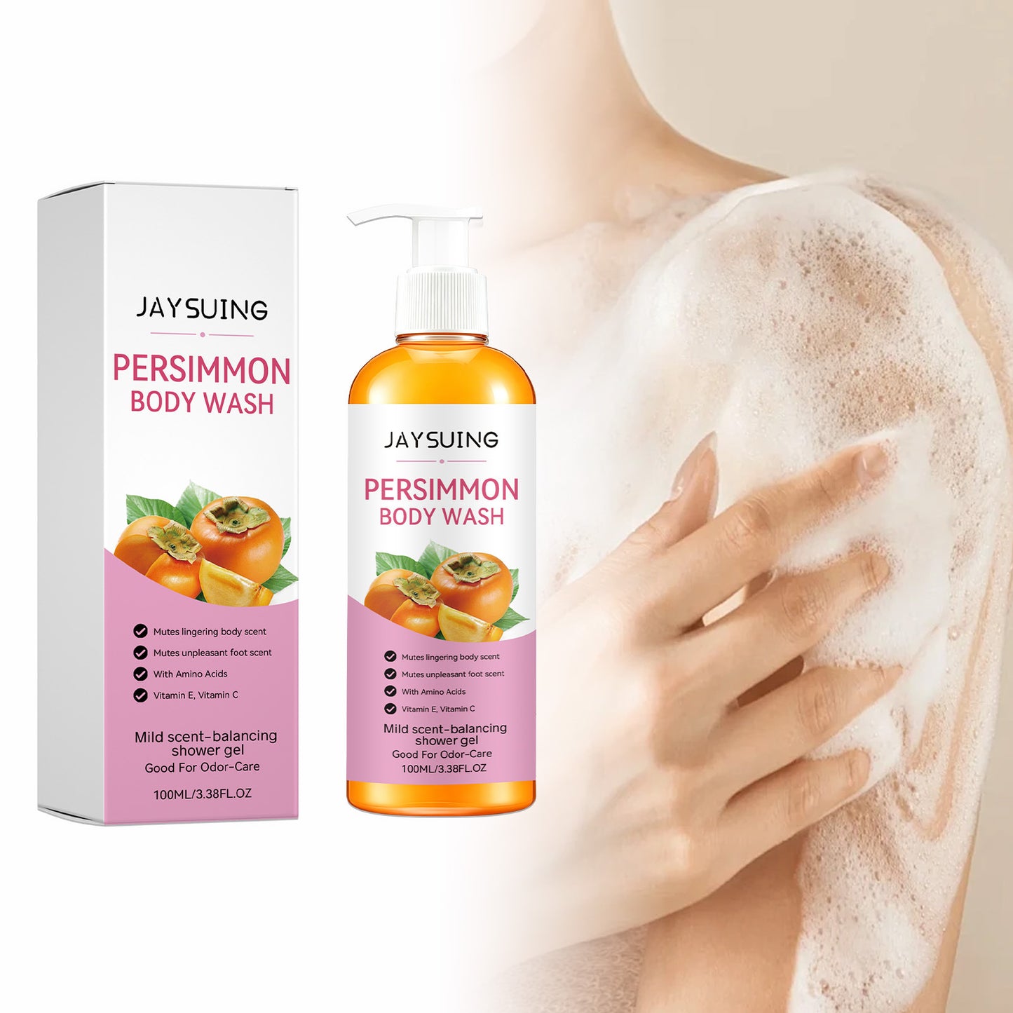 Persimmon Deodorizing Shower Gel 100ml - Natural Skin Care for Freshness