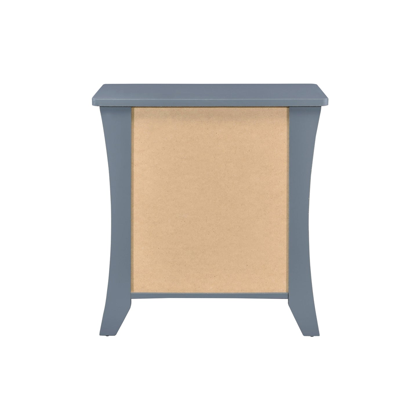 Gray Finish Accent Table with 2 Drawers and Open Compartment