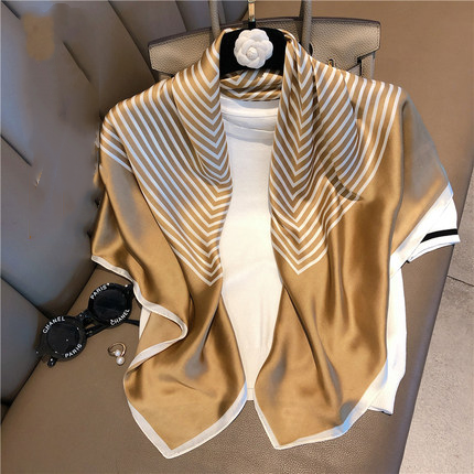 Women's Geometric Square Scarf - Large Polyester Fashion Accessory