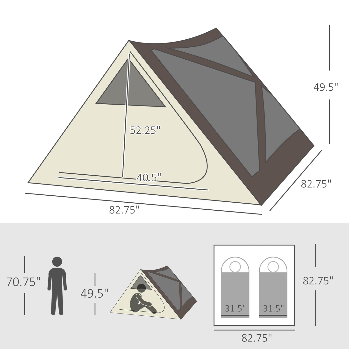 2-3 Person Pop Up Camping Tent - Waterproof Instant Tent