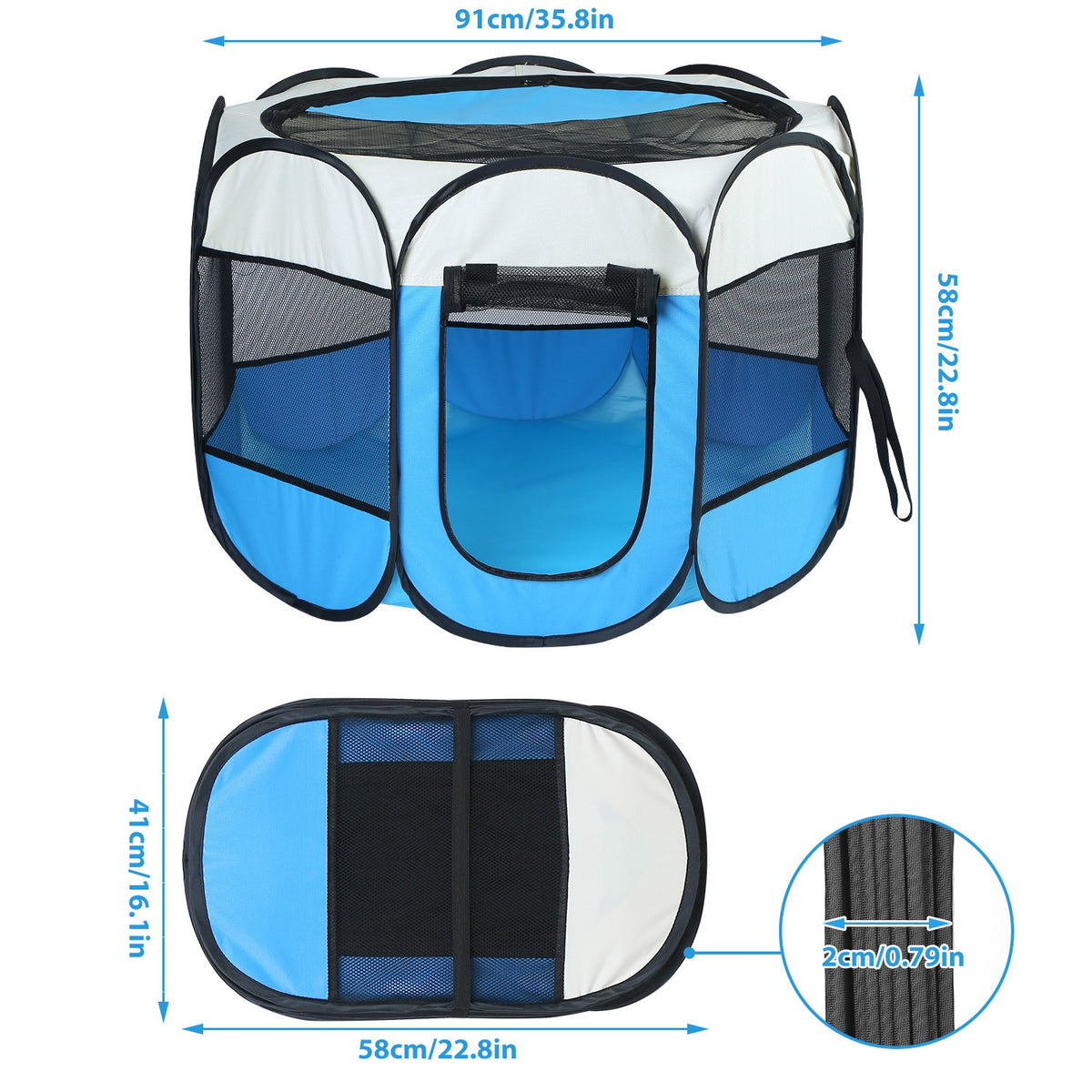 Portable Foldable Pet Tent for Dogs Cats & Small Pets - Water-Resistant Indoor Outdoor Kennel